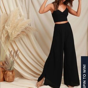 Lulus Out Tonight Black Two-Piece Jumpsuit